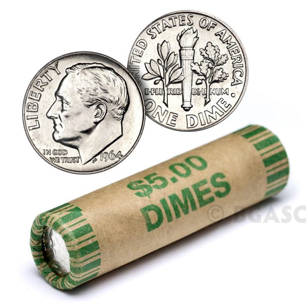 90% US Silver Coin –  $5 Roll – Roosevelt Dimes